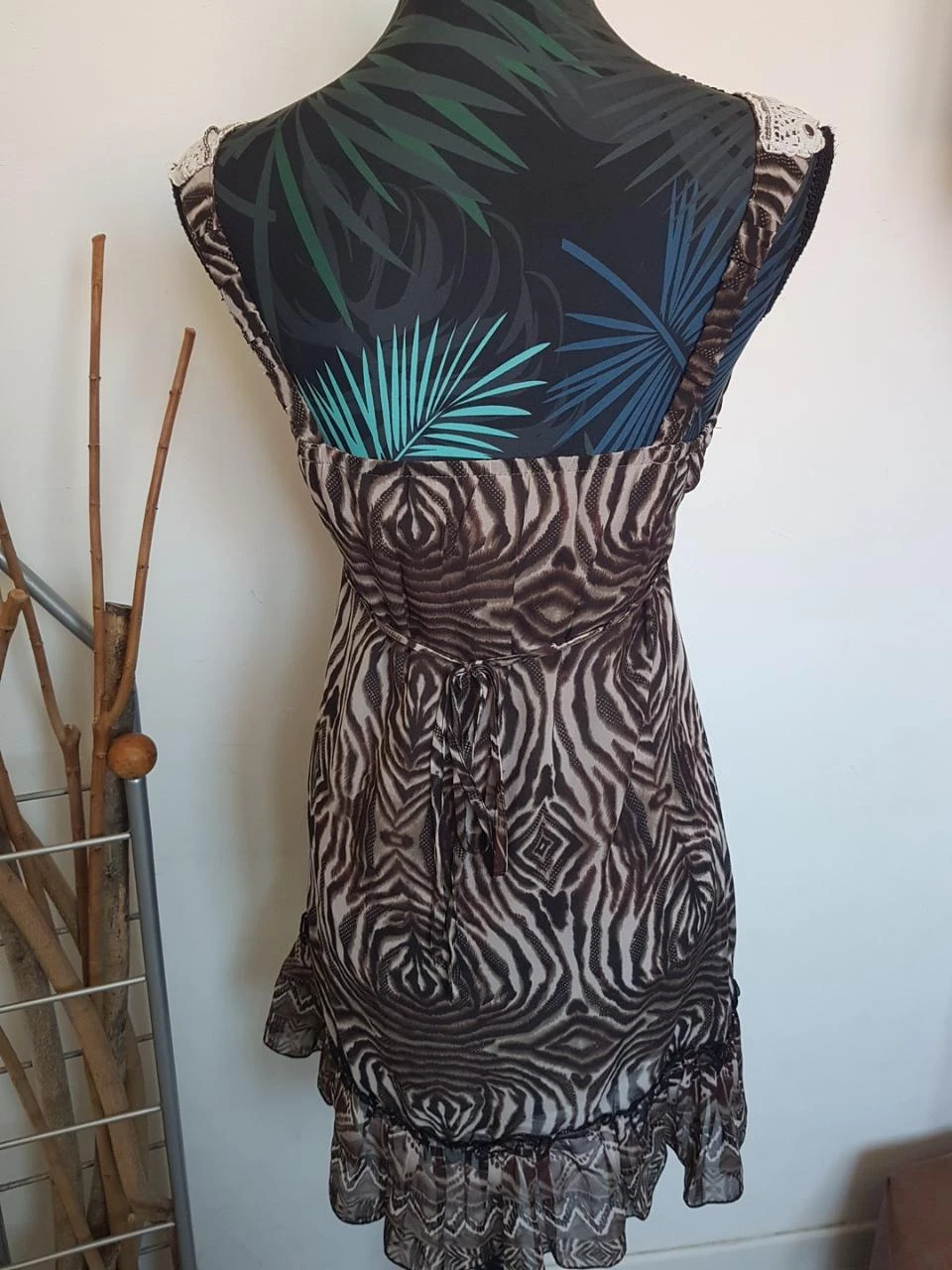Brown, off-white dress – photo 3